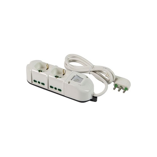 Multipresa bipasso + schuko + int.lum retail Fme