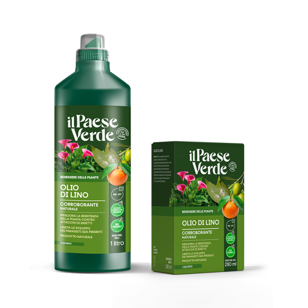 Olio di lino corroborante per difesa naturale delle piante Il Paese Verde