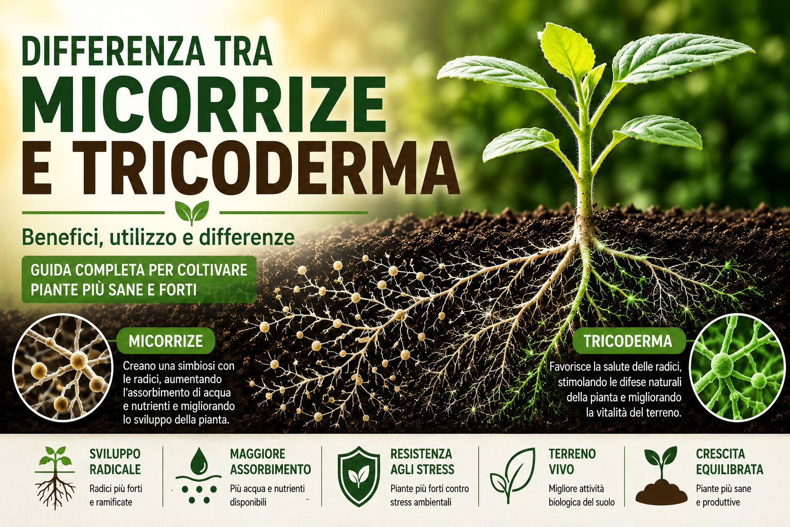 Differenza tra Micorrize e Tricoderma: Benefici per le Piante